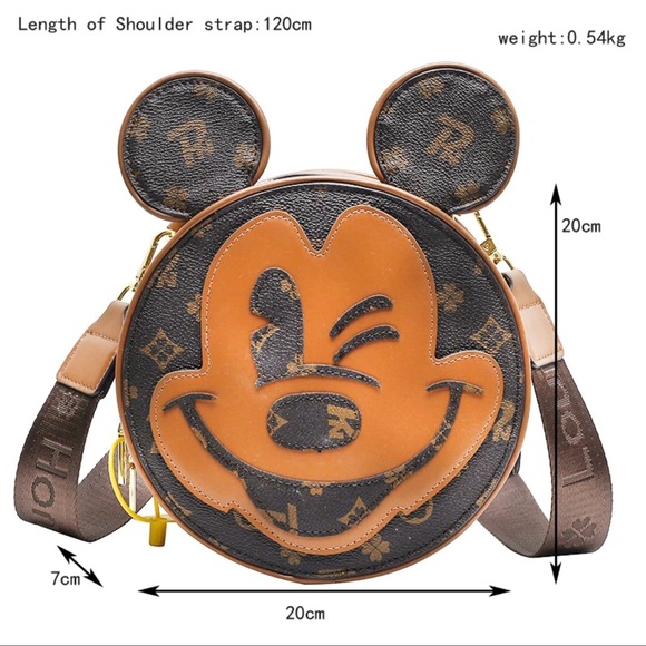✨$450✨  WATER PROOF  MICKEY MOUSE ZIPPER CROSSBODY BAG Disney land - Picture 4 of 14